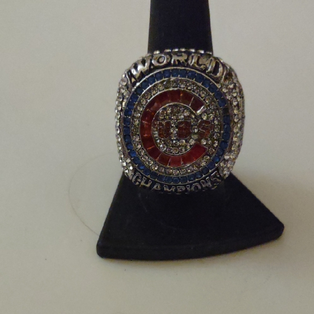 World Champions Chicago Cubs Ring with Red and Blue Accents Zobrist
